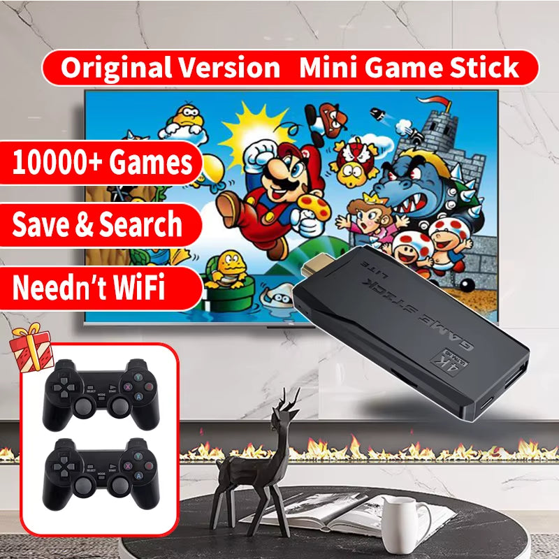 M8 Video Game Console 4K Hdmi-Compatible Game Stick Built in 10000 Retro Game TV Dendy Console Support for PS1/FC/GBA