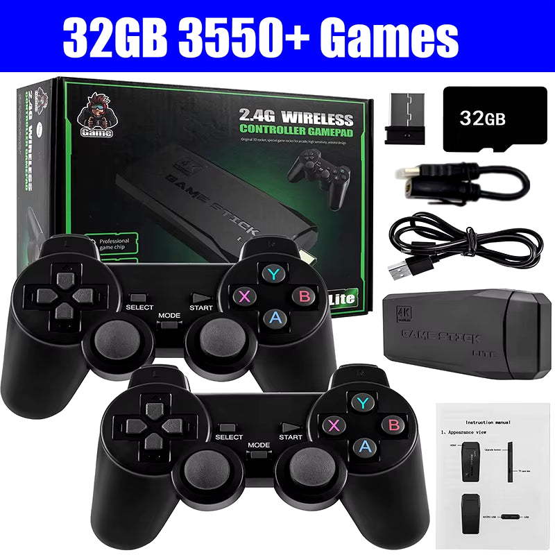 M8 Video Game Console 2.4G Double Wireless Controller Game Stick 4K 10000 Games 64GB 32GB Retro Games for PS1/GBA Boy Gift
