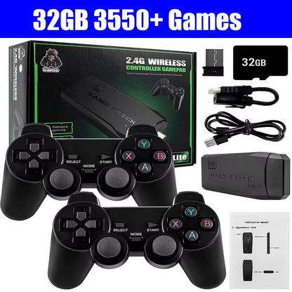 M8 Video Game Console 2.4G Double Wireless Controller Game Stick 4K 10000 Games 64GB 32GB Retro Games for PS1/GBA Boy Gift