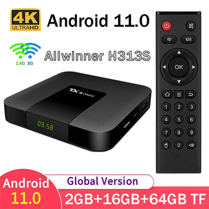 TV Original Tanix TX3 Mini TV Box 2GB 16GB Android 11.0 HD 4K Allwinner H313 S Dual Wifi 4G 5G TX3 Smart TV Box 2G 64G TX TV BOX
