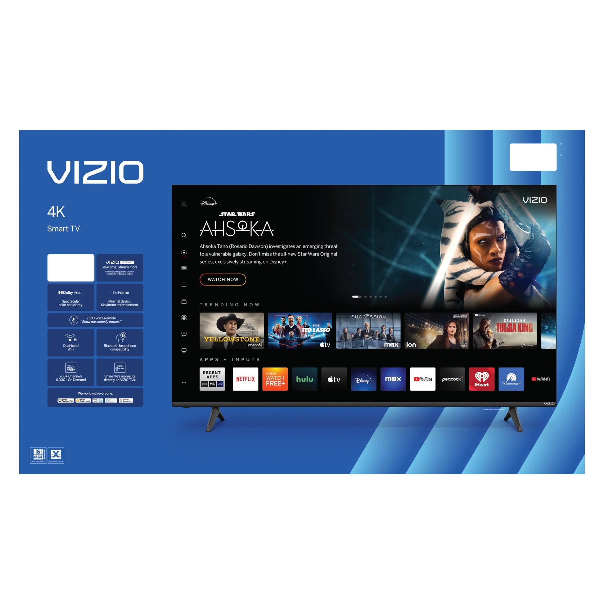 55” Class 4K UHD LED HDR Smart TV (V4K55M-08)