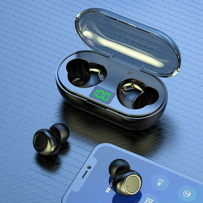Rvasteizo Wireless Earbuds Mini Ear Buds  5.3 Bluetooth Headsets Light-Weight Earphones with Microphone & Charging Case Display