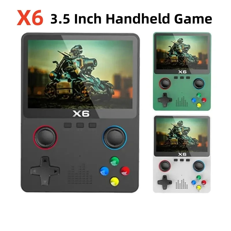 X6 Video Game Consoles 3.5Inch IPS Screen Handheld Game Player Dual Joystick 11Simulators GBA Video Game Console for Kids Gi