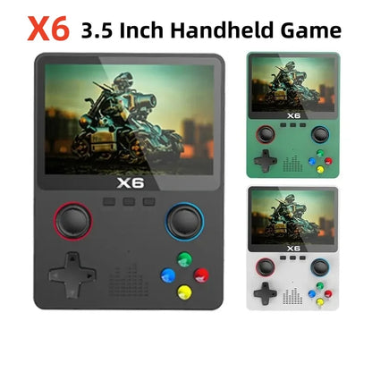 X6 Video Game Consoles 3.5Inch IPS Screen Handheld Game Player Dual Joystick 11Simulators GBA Video Game Console for Kids Gi
