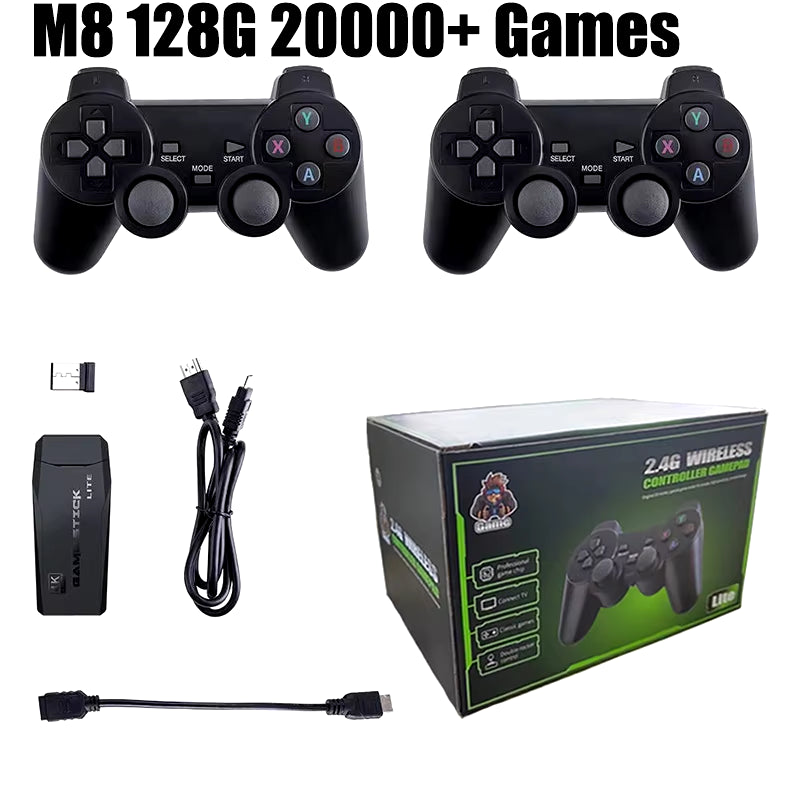 M8 Video Game Console 2.4G Double Wireless Controller Game Stick 4K 10000 Games 64GB 32GB Retro Games for PS1/GBA Boy Gift